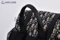 Dior Hit the Road Backpack with Flap Beige & Black Oblique Jacquard with Black Grained Calfskin