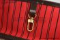 LV Neverfull MM Damier Ebene Canvas Cerise Red & Brown N40599