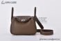 Hermes Mini Lindy Etoupe Togo Leather Palladium Hardware Fully Handmade