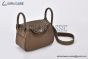 Hermes Mini Lindy Etoupe Togo Leather Palladium Hardware Fully Handmade