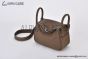 Hermes Mini Lindy Etoupe Togo Leather Palladium Hardware Fully Handmade