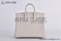 Hermes Birkin 25 Craie Togo Leather Palladium Hardware Fully Handmade