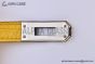 Hermes Mini Kelly Jaune Ambre Crocodile Leather Palladium Hardware Fully Handmade