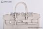 Hermes Birkin 25 Craie Togo Leather Palladium Hardware Fully Handmade