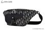 Dior Saddle Belt Bag Beige & Black Oblique Jacquard Black Grained Calfskin