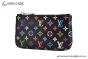 LV x TM Key Pouch Black Murakami Monogram Canvas M13664