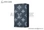 LV Pocket Organizer Wallet Ink Blue/White Monogram Leather M83378