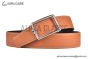 HERMES Tube H Belt Buckle & Noir / Orange Reversible Epsom Leather Belt