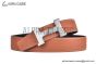 HERMES Constance Touareg Belt Buckle & Noir / Orange Reversible Togo & Box 135 Leather Belt