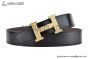 HERMES H Guillochee Belt YG Buckle & Graphite / Craie Reversible Togo & Box 135 Leather Belt