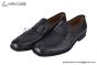 Ferragamo Moccasin with Gancini Ornament Black Stripe Paterned Leather Loafer