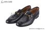 Gucci Black Croco Patern Leather Loafer with Horsebit