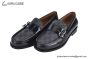 Gucci Monogram Canvas / Black Leather Buckle Loafer