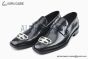 Balenciaga Black Waxed Leather BB Logo Loafer