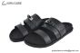 Hermes Jackson Black Chevron Leather Sandal