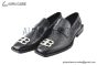 Balenciaga Black Grained Leather BB Logo Loafer