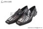 Balenciaga Dark Brown Waxed Paterned Leather Loafer