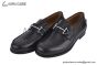 Hermes Slim Silver H Buckle Black Smooth Leather Loafer