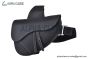Dior Saddle Bag Black Grained Calfskin White Stiches