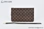 LV Neverfull MM Damier Ebene Canvas Cerise Red & Brown N40599