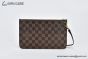 LV Neverfull MM Damier Ebene Canvas Cerise Red & Brown N40599