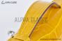 Hermes Mini Kelly Jaune Ambre Crocodile Leather Palladium Hardware Fully Handmade