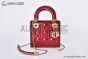 Dior Mini Lady Dior Bag Cherry Red Cannage Lambskin