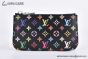 LV x TM Key Pouch Black Murakami Monogram Canvas M13664