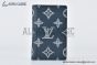 LV Pocket Organizer Wallet Ink Blue/White Monogram Leather M83378