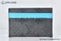 LV Double Card Holder Black/Turquoise Monogram Eclipse Reverse Canvas M11471