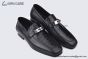 Hermes Karl Black Smooth / Croco Patern Leather Loafer