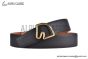 HERMES Tete de Cheval Belt Permabrass Buckle & Noir / Orange Reversible Epsom Leather Belt