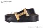 HERMES Constance Touareg Belt Permabrass Buckle & Graphite / Craie Reversible Togo & Box 135 Leather Belt