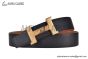 HERMES Constance Touareg Belt Permabrass Buckle & Noir / Orange Reversible Epsom Leather Belt