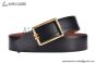 HERMES Tube H Belt Permabrass Buckle & Noir / Orange Reversible Togo & Box 135 Leather Belt