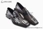 Balenciaga Dark Brown Waxed Paterned Leather Loafer