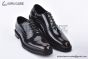 Ferragamo Brown Patent Leather Lace-up Derby