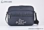 Dior & Hylton Nel Rider 2.0 Zipped Messenger Bag Blue Grained Calfskin