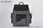 Dior Saddle Backpack with Sidepocket Beige & Black Oblique Jacquard with Black Grained Calfskin