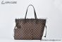 LV Neverfull MM Damier Ebene Canvas Cerise Red & Brown N40599