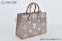 LV OnTheGo MM Bag Monogram Empreinte Leather Cream M45494