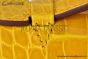 Hermes Mini Kelly Jaune Ambre Crocodile Leather Palladium Hardware Fully Handmade