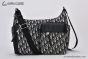 Dior Medium Rider Soft Hobo Bag Beige & Black Oblique Jacquard Black Grained Calfskin