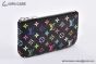 LV x TM Key Pouch Black Murakami Monogram Canvas M13664