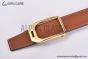 HERMES Jokey Belt Permabrass Buckle & Noir / Orange Reversible Togo & Box 135 Leather Belt