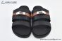 Hermes Jackson Black Epsom & Heritage Brown Leather Sandal