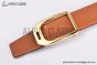 HERMES Jokey Belt Permabrass Buckle & Noir / Orange Reversible Epsom Leather Belt