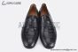 Hermes Ancora Black Smooth / Croco Patern Leather Loafer
