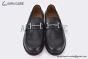 Hermes Slim Silver H Buckle Black Smooth Leather Loafer