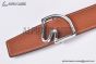 HERMES Tete de Cheval Belt Buckle & Noir / Orange Reversible Togo & Box 135 Leather Belt